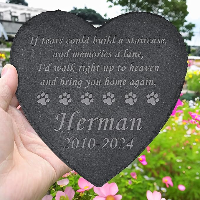Pet Memorial Gifts, Pet Memorial Stone, Dog Memorial Gifts for Loss of Dog, Pet Remembrance Gift, In Memory of Dog Cat, Loss of Pet Sympathy Gift, Pet Loss Gifts - Bring You Home Again(Heart-shaped)