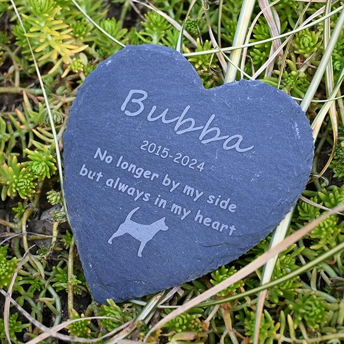 4" Dogs Pet Memorial Garden Stone, Custom Pet Headstone Grave Markers with Sympathy Poem Remembrance, Dog or Cat Bereavement Loss Gift