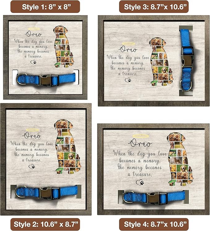 Personalized Dog Collars Pet Loss Gifts Dog Pet Sympathy Gifts Personalized Dogs Grieving Picture Frame Pet Remembrance Photo Frame For Cats or Dogs That Passed Bereavement Gifts Idea Tabletop