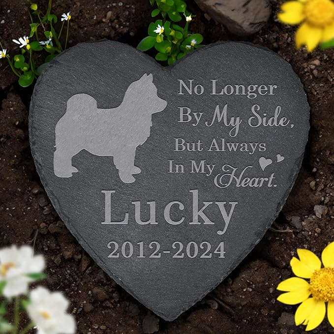 Dog Memorial Stone Dog Headstone - Memorial for Dog - Keepsake for Dog - Loss of Dog - Pet Remembrance Dog - in Memory of Dog (Heart-Shaped)