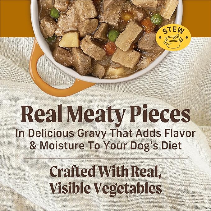 Merrick Grain Free Wet Dog Food, Premium Soft and Wholesome Canned Adult Dog Food, Wilderness Blend Recipe - (Pack of 12) 12.7 oz. Cans