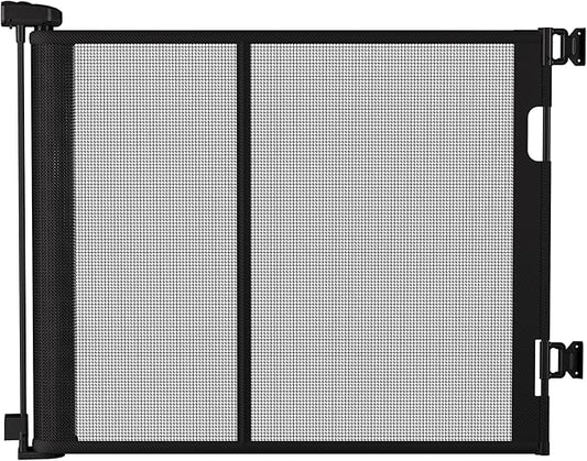 200 inches Extra Wide Retractable Baby Gate, 41.5 inches Tall Mesh Safety Gate for Oversized Openings, Living Rooms, Patios, Child & Pet Barrier for Indoor Outdoor Use, Black