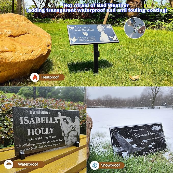 Memorial Stone Personalized, Grave Markers, Headstone for Graves, Tombstone Grave Outdoors, Graveyard Decoration Stone, Grave Marker for Cemetery