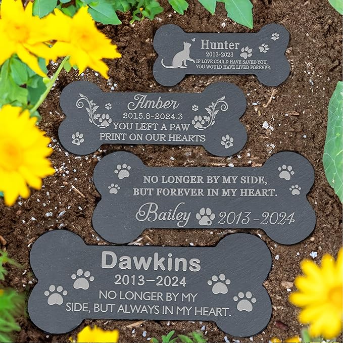 Dog Memorial Gifts for Loss of Dog, Pet Memorial Stone, Pet Memorial Gifts for Dogs, Loss of Dog Sympathy Gift, Dog Bereavement Gifts, Pet Loss Gifts - Always in My Heart Bone