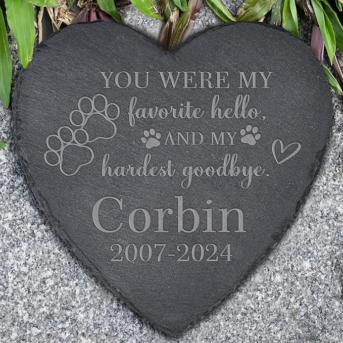 Pet Memorial Gifts, Pet Memorial Stone, Dog Memorial Stone, Dog Memorial Gifts for Loss of Dog, Cat Memorial Gifts, Pet Loss Gifts, Loss of Dog Sympathy Gift, In Memory of Pet - My Hardest Goodbye