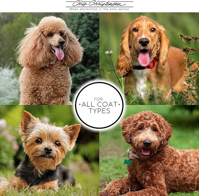 Chris Christensen Mark III Slicker Brush for Dogs, 12mm Pins, Groom Like a Pro, Handcrafted Lightweight Beechwood Ergonomic Handle, Stainless Steel Pins, A5III Medium. Made in Germany.