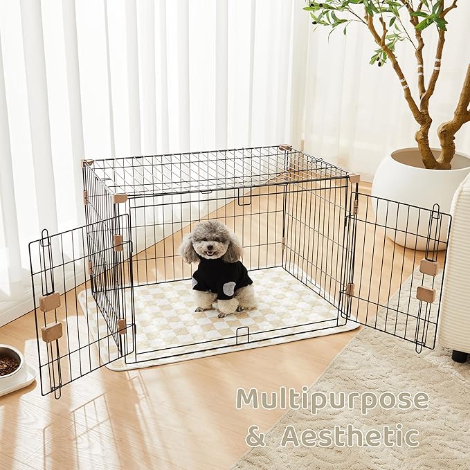 Ralxion 2 Pack Beige Checkered Washable Pee Pads for Dogs, Checkered Reusable Dog Pee Pads, for Puppy Playpen, Crate, Whelping Box, Potty Training, Cute Aesthetic Absorbency, Leak-Proof Non-Slip