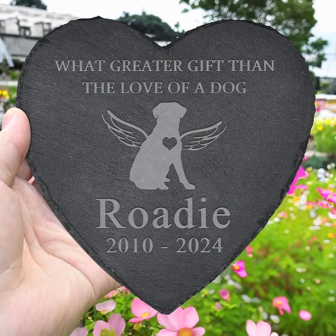 Pet Memorial Gifts for Dogs, Dog Memorial Stone, Dog Memorial Gifts for Loss of Dog, Loss of Dog Sympathy Gift, in Memory of Dog, Pet Loss Gifts Dog - Love of A Dog(Heart-Shaped)