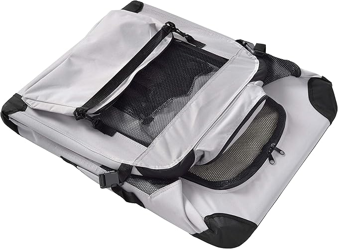 MOOL Lightweight Fabric Pet Carrier Crate for Dogs, Cats or Small Animals, Grey