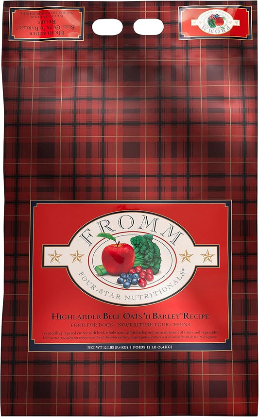Fromm Four-Star Nutritionals Highlander Beef, Oats, & Barley Dog Food - Premium Dry Dog Food - Beef Recipe - 12 lb