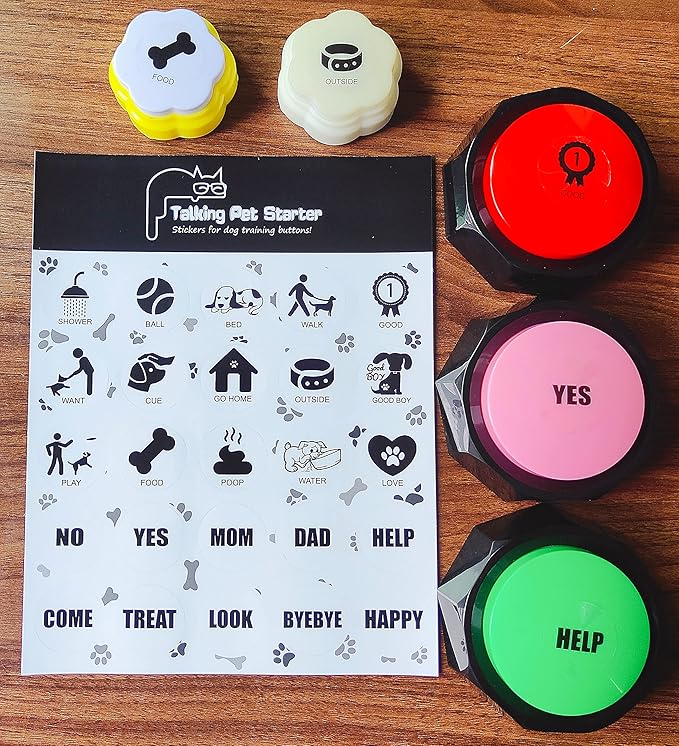 Dog Stickers, 25 Modern Pet Training Actions, Black-White, Paper, Indoor, Single Use