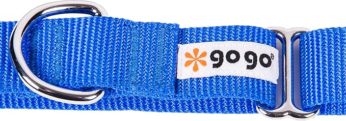 GOGO Pet Products 5/8-Inch Martingale Dog Collar, Small, Blue
