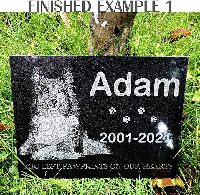 ADFSTONE 16" Pet Memorial Stones Personalized Dog Remembrance Gifts, Customized Cat Picture Grieving Plaque, DIY Gravestone, Custom Sympathy Photo Gift, Animal Grave Markers, Little Tombstones