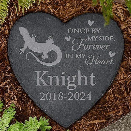 Personalized Pet Memorial, Lizard Memorial Stone, Lizard Tombstone, Lizard Grave Marker, Lizard Memorial Gifts, Lizard Loss - Heart-Shaped