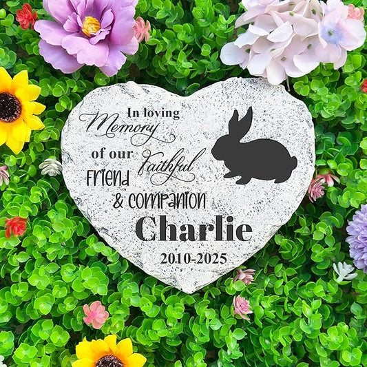 Personalized Dog Memorial Stone, Loss Gifts for Pet, Garden Stone, Pet Loss Gifts Cat Memorial Gifts, Cemetery Decorations, Grave Stone (Rabbit)