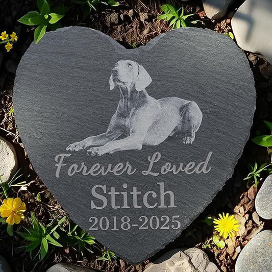 Pet Memorial Stone, Dog Memorial Stone, Dog Memorial Gifts for Loss of Dog, Pet Memorial Gifts, Loss of Pet Sympathy Gift, in Loving Memory Pet - Forever Loved - Heart Shaped