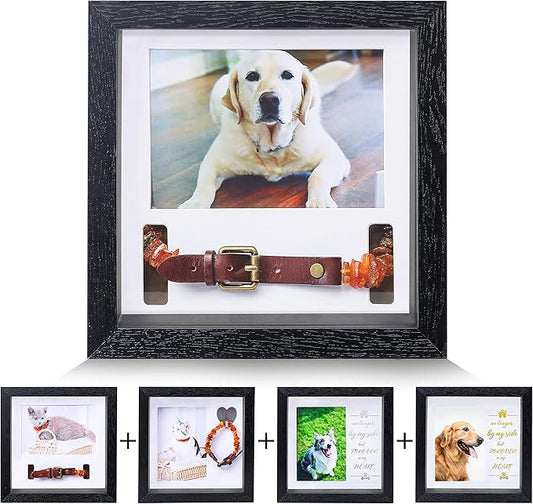 KCRasan Pet Picture Frame Memorial - Dog Memorial Sentiment Frame for Loss of Dog Gifts - Pet Collar Frame Remembrance Sympathy Cat Tribute Keepsake