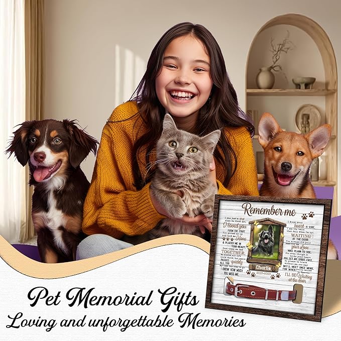 Dog Collar Memorial Frame – Personalized Pet Loss Picture Frame with Collar Holder – Sympathy Gift for Dog Lovers – in Memory of Dog Keepsake Display