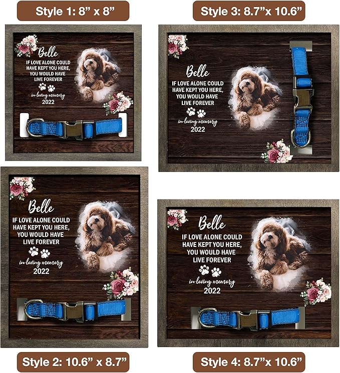 Customized Dog Collar Frame Memorial Pet Remembrance Gifts in Memory of Dog Cat Pet Loss Sign for Dogs Lover Gifts Sentimental Quote Pet Keepsake Remembrance Pet Sympathy Gifts Christmas Idea