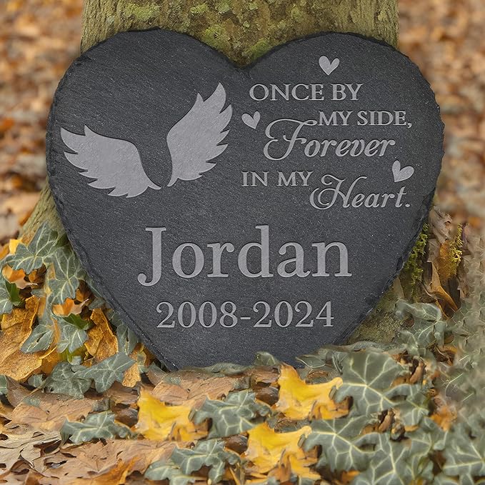 Personalized Pet Memorial, Pet Memorial Stone, Pet Tombstone, Pet Grave Marker, Pet Memorial Gifts, Pet Loss - Heart-Shaped