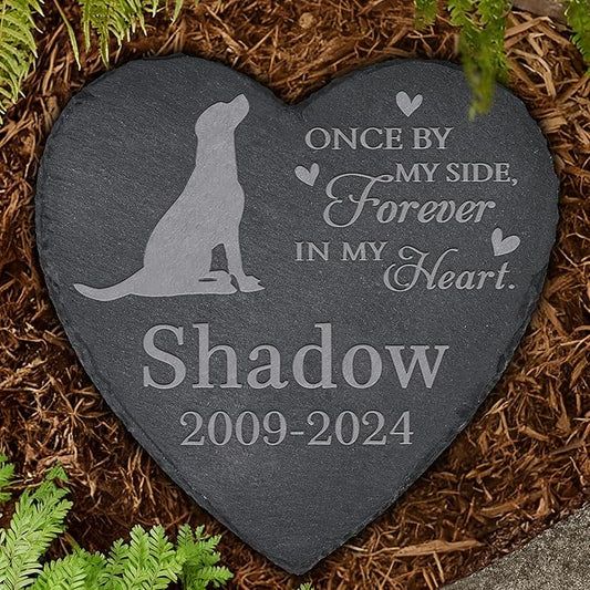 Personalized Pet Memorial, Dog Memorial Stone, Memorial Gifts for Dog, Dog Tombstone, Dog Grave Marker, Dog Loss - Heart-Shaped