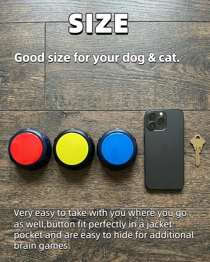 Dog Buttons for Communication, Recordable Button for Dog Starter Training, 30-Second Clear Speech Recording Pet Talking Buttons for Cats and Dogs, Non-Verbal Kids Speech Aid(Red, Colour)