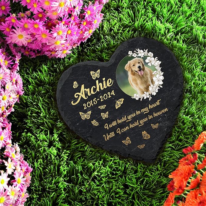 Dog Memorial Gifts for Loss of Dogs, Pet Memorial Gift Stones, Dogs Cats Bereavement Remembrance Sympathy Gifts for Pet Lovers, Cemetery Decorations for Grave, Home Decor Memory Picture Frame