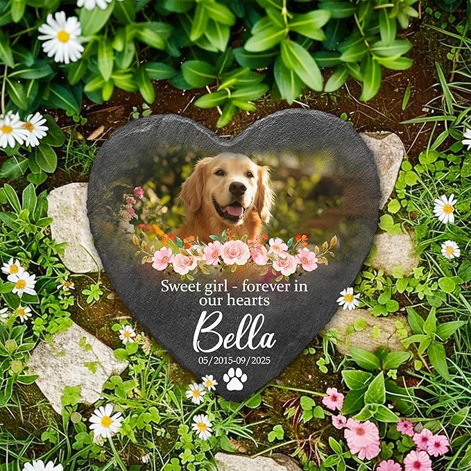 Dog Stone Memorial for Dogs Personalized Pet Memorial Plaque | Thoughtful Pet Loss Gifts Dog Personalized Condolence Gifts for Dogs | Customized Sympathy Stones and Plaque for Pets Lovers