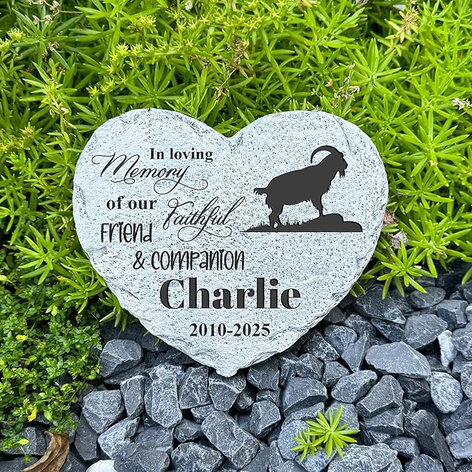 Personalized Dog Memorial Stone, Loss Gifts for Pet, Garden Stone, Pet Loss Gifts Cat Memorial Gifts, Cemetery Decorations, Grave Stone (Goat)