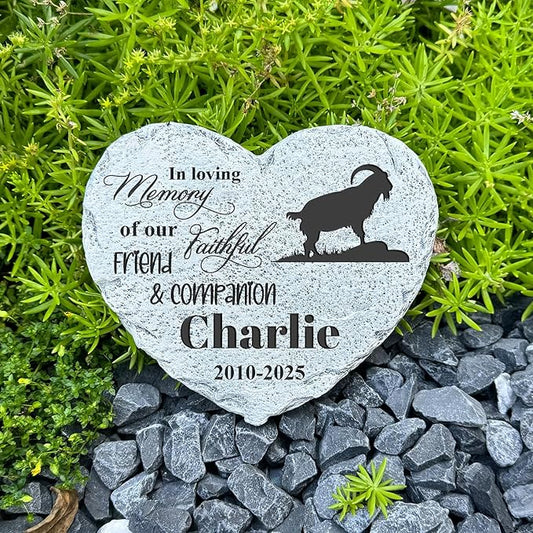 Personalized Dog Memorial Stone, Loss Gifts for Pet, Garden Stone, Pet Loss Gifts Cat Memorial Gifts, Cemetery Decorations, Grave Stone (Goat)