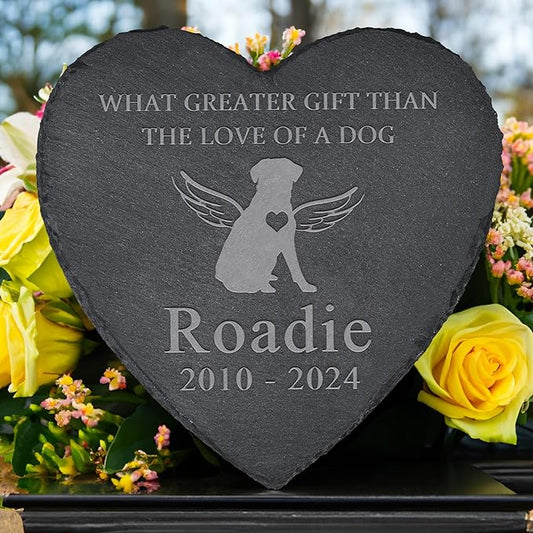 Pet Memorial Gifts for Dogs, Dog Memorial Stone, Dog Memorial Gifts for Loss of Dog, Loss of Dog Sympathy Gift, in Memory of Dog, Pet Loss Gifts Dog - Love of A Dog(Heart-Shaped)
