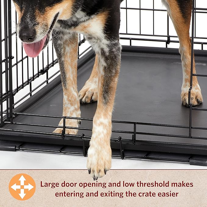 MidWest Homes for Pets 36-Inch LifeStages Crate for Medium-Large Breeds, 41-70 lbs, Double Door Folding Dog Crate with Divider Panel, Leak-Proof Tray & Secure Latch, Heavy-Duty & Easy to Assemble