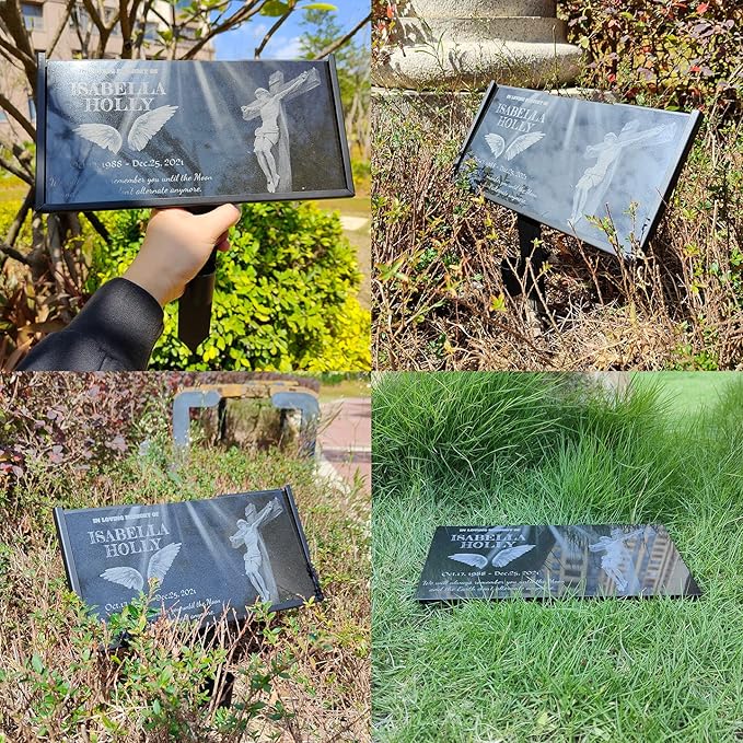 Memorial Stone Personalized, Grave Markers, Headstone for Graves, Tombstone Grave Outdoors, Graveyard Decoration Stone, Grave Marker for Cemetery