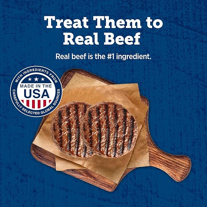 Blue Buffalo True Chews Dog Treats, Made in the USA with Natural Ingredients, Beef Burger Recipe, 10-oz Bag