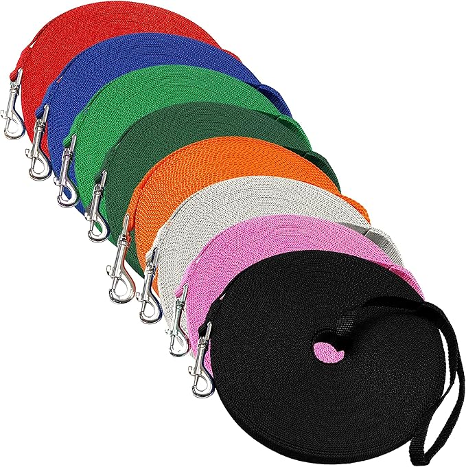 Downtown Pet Supply - Long Dog Leash - Dog Training Leash - Recall & Obedience Dog Training Tools - Nylon - 150 ft - Black Dog Leash