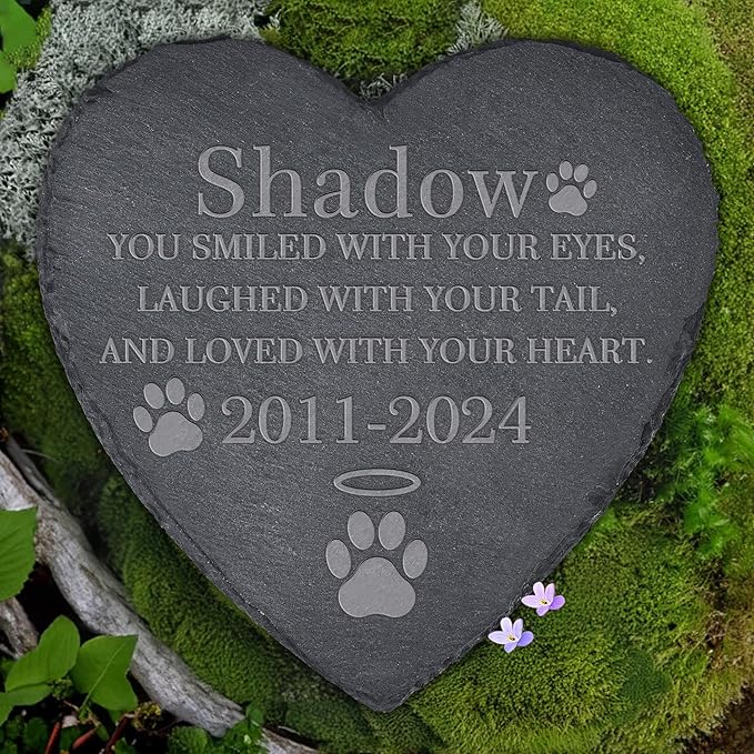 Dog Memorial Gifts for Loss of Dog, Dog Memorial Stone, Pet Memorial Gifts, Pet Memorial Stone, Pet Loss Sympathy Gift, Cat Memorial Gifts, Dog Bereavement Gifts - Loved with Your Heart