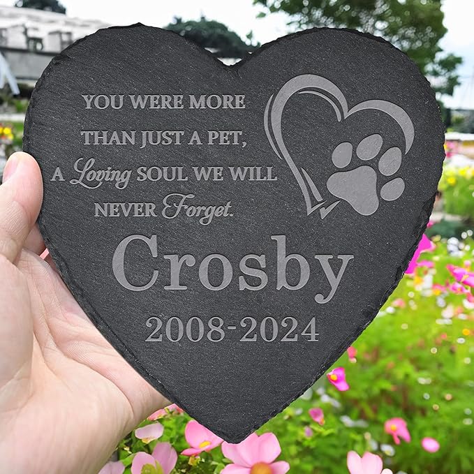 Pet Memorial Gifts, Pet Memorial Stone, Dog Memorial Gifts for Loss of Dog, Pet Remembrance Gift, in Memory of Dog Cat, Loss of Pet Sympathy Gift, Pet Loss Gifts - A Loving Soul(Heart-Shaped)