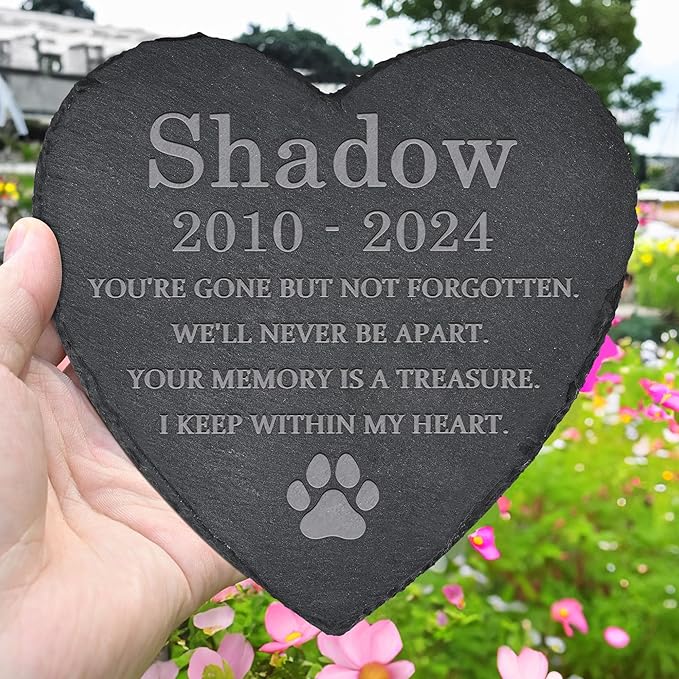 Pet Memorial Gifts, Pet Memorial Stone, Dog Memorial Gifts for Loss of Dog, Pet Remembrance Gift, In Memory of Dog Cat, Loss of Pet Sympathy Gift, Pet Loss Gifts - Keep Within My Heart(Heart-shaped)