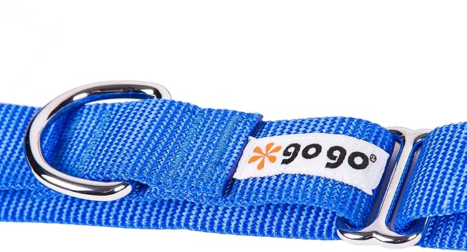 GOGO Pet Products 3/4-Inch Martingale Dog Collar, Medium, Blue