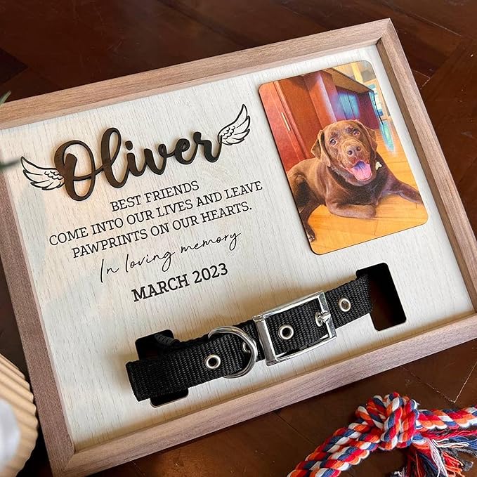 Nazenti Personalized Dog Memorial Gifts, Pet Loss Sign, Pet Memorial Gifts For Dogs, Dog Bereavement Gifts, Loss Of Dogs Sympathy Gift, Pets Loss Gifts Personalized, Cat Condolences Picture Frame