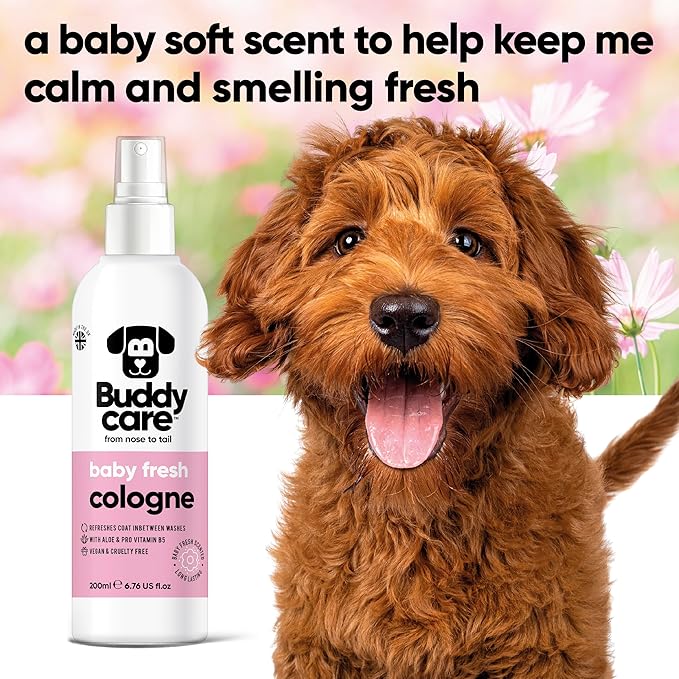 Dog Perfume - Baby Fresh Dog Cologne Spray (200ml) - Dog Spray Deodorizer Perfume for Smelly Dogs - Refreshing Scented Grooming Solution - Pet Odor Eliminator and Freshener