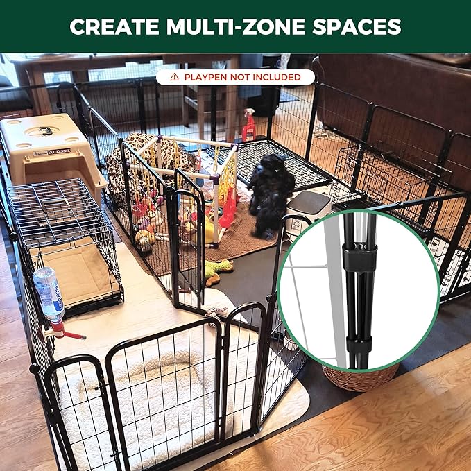 FXW Playpen Connectors, 2-Pack (Playpen Not Included), Accessories Only fit FXW Homeplus/Rollick/Instant 40inch Height Dog Pen, Black│Patent Pending