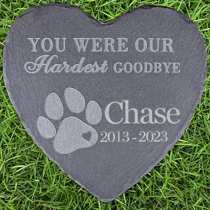 Loss of Pet Sympathy Gifts, Personalized Pet Memorial Sympathy Bereavement Gifts for Dog Lovers, Pet Memorial Stones, Dog Bereavement Tombstone in Loving Memory of Furry Pet