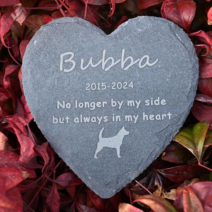 6" Dogs Pet Memorial Garden Stone, Custom Pet Headstone Grave Markers with Sympathy Poem Remembrance, Dog or Cat Bereavement Loss Gift