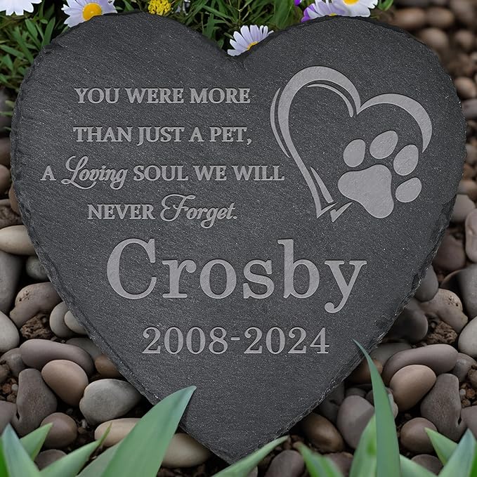 Pet Memorial Gifts, Pet Memorial Stone, Dog Memorial Gifts for Loss of Dog, Pet Remembrance Gift, in Memory of Dog Cat, Loss of Pet Sympathy Gift, Pet Loss Gifts - A Loving Soul(Heart-Shaped)