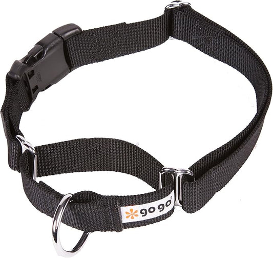 GoGo Pet Products GoGo 3/4-Inch Martingale Dog Collar, Medium, Black