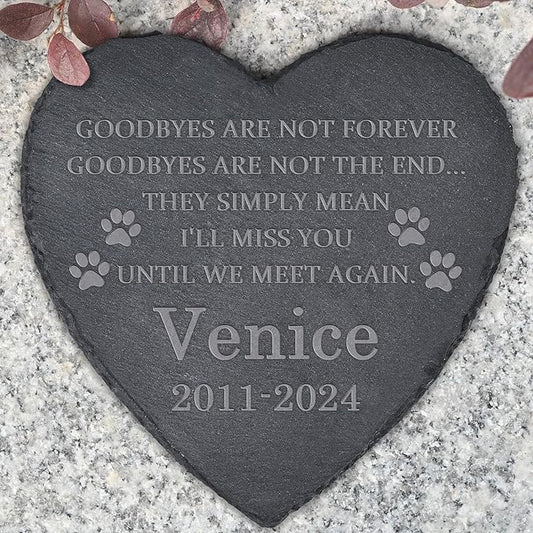 Dog Memorial Gifts for Loss of Dog, Dog Memorial Stone, Pet Memorial Gifts, Pet Memorial Stone, Pet Loss Sympathy Gift, Cat Memorial Gifts, Dog Bereavement Gifts - Goodbye are Not The End