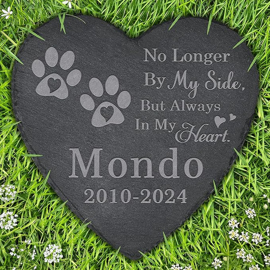 Pet Memorial Stone Pet Headstone - Loss of Pet - Pet Keepsake - Memorial for Pet - Pet Remembrance - in Memory of Pet (Heart-Shaped)