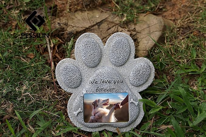 Dog Memorial Stones with Stand, Dog Memorial Gifts for Loss of Dog,Indoor Outdoor Headstones for Grave Loss of Pet's Spiritual Resting Place