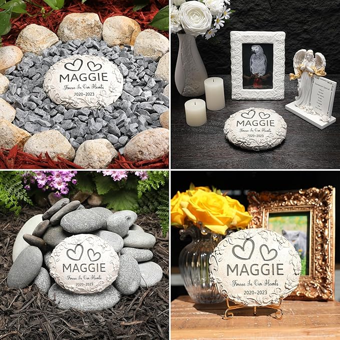 Personalized Parrot Memorial Stone - African Grey & Other Species, Headstone, Tombstone & Gravestone Memorial Gifts